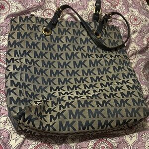Michael Kors Black and Tan Signature Tote